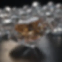 Close-up view of sparkling real diamonds