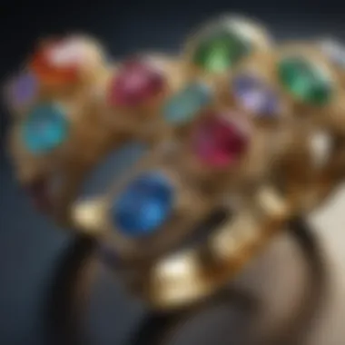 Artistic Arrangement of Gemstone Shapes The artistic arrangement of various gemstone shapes