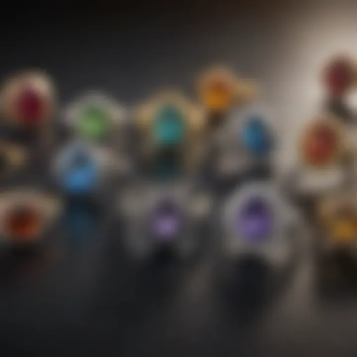 A collection of rings featuring different stone shapes