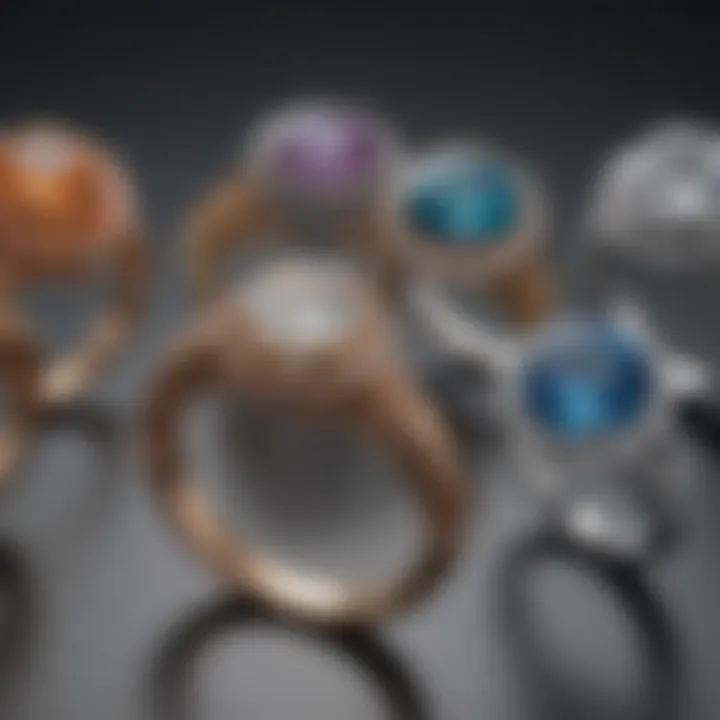 A selection of exquisite engagement rings showcasing different styles and gemstones