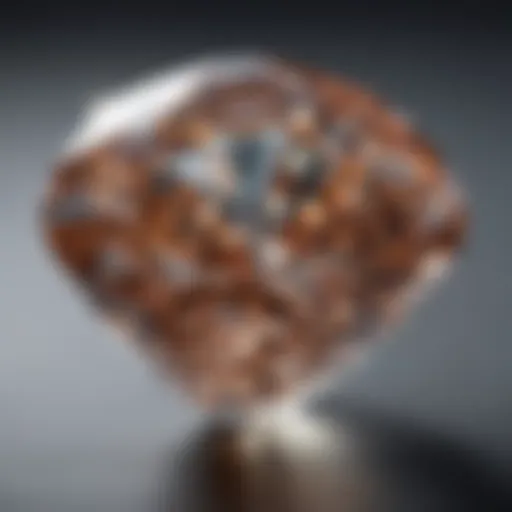 Close-up view of a ten-carat diamond showcasing its brilliance and clarity