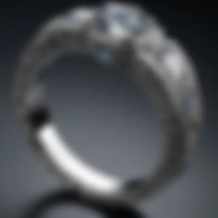 Close-up of a diamond wedding ring showcasing its brilliance