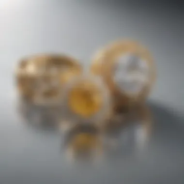 An elegant display of both white and yellow gold pieces side by side