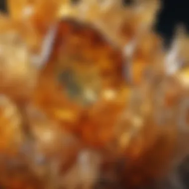 The Unique Structure of Citrine Crystals Close-up of citrine to illustrate its unique crystal structure