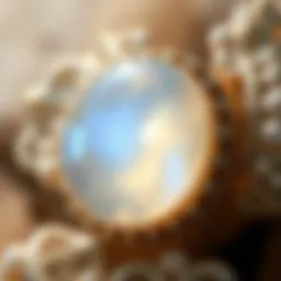 Glistening moonstone showcasing its adularescence