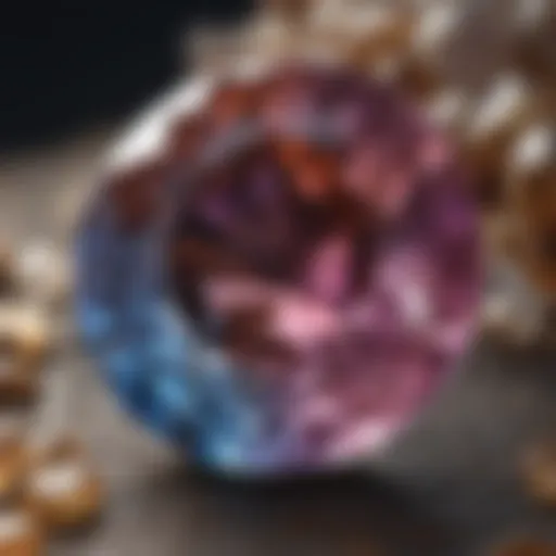 Close-up view of a June birthstone showcasing its unique color and texture