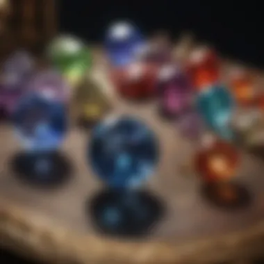 Cultural Significance of Birthstones Illustrated An artistic representation of birthstones with their cultural symbols