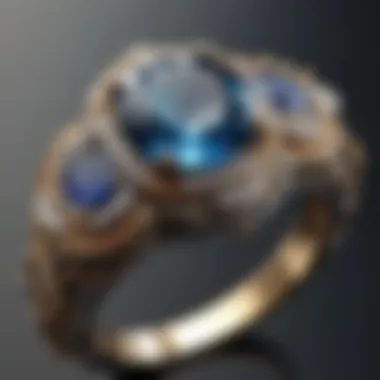 Close-up of a unique engagement ring design