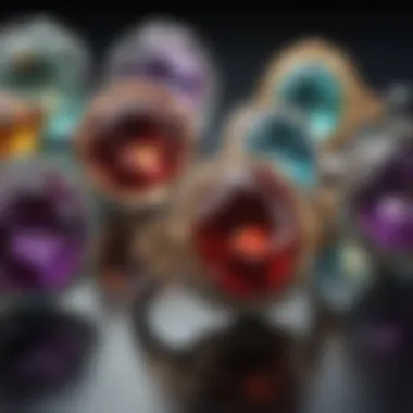 Variety of Gemstone Settings Different types of gemstone settings displayed