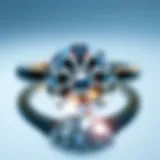 Close-up view of a round cut diamond reflecting light