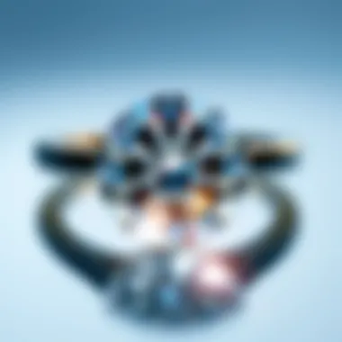 Close-up view of a round cut diamond reflecting light