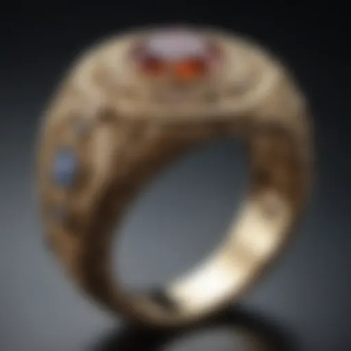 Elegant gold ring adorned with intricate designs