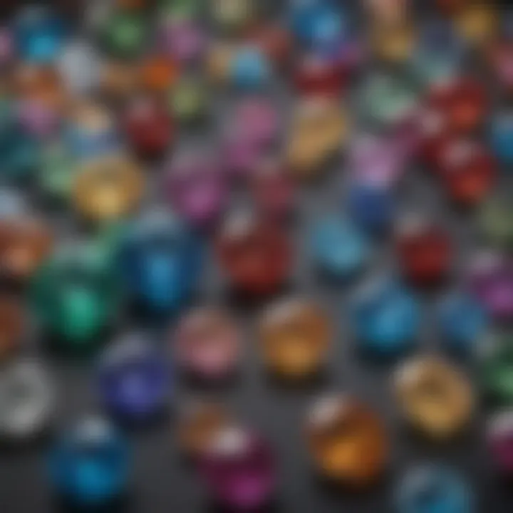 A vibrant array of birthstones representing each month