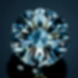 Close-up of a diamond showing intricate facets