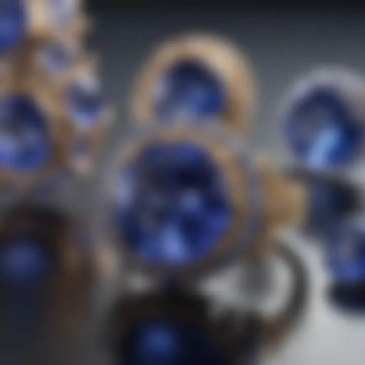 Vibrant tanzanite gemstones showcasing their unique color.