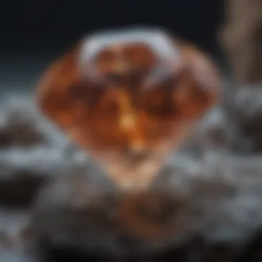 The Natural Formation of Diamonds A geological depiction illustrating the natural formation of diamonds deep within the Earth
