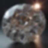 An intricate close-up of a diamond showcasing its brilliant cut and sparkle