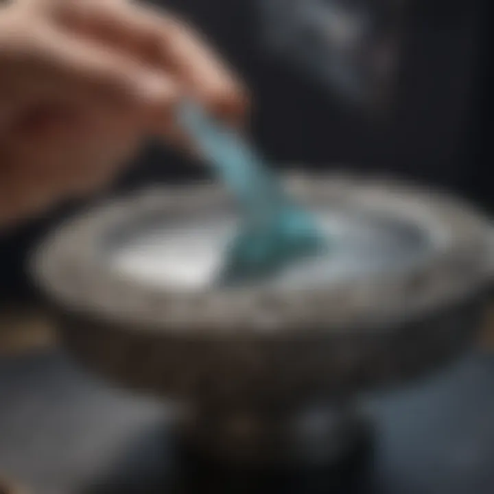 Demonstration of silver polishing technique with a cloth