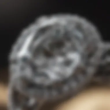 A close-up view of a cubic diamond ring highlighting its brilliance and clarity.