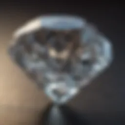 Close-up view of a cultivated diamond showcasing its clarity and brilliance.