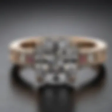 Modern cushion cut engagement ring set in a unique band