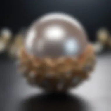 Identifying a Real Pearl: Characteristics and Features Close-up of a real pearl displaying its unique luster and surface texture.
