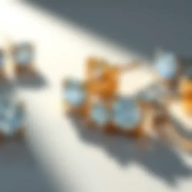 Diverse Settings for Diamond Earrings Aesthetic arrangement of diamond earrings in various settings