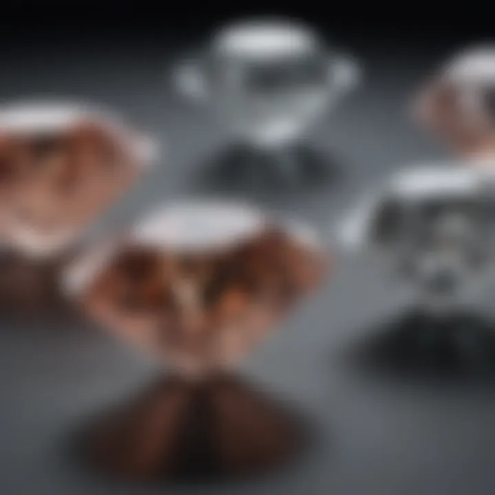 Different units of diamond size measurement illustrated