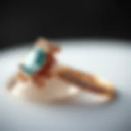 Detailed close-up of an anniversary ring showcasing intricate design elements