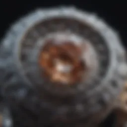 A close-up of a unique engagement ring design showcasing intricate details and craftsmanship.