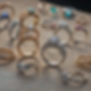 A collection of diverse engagement rings and wedding bands