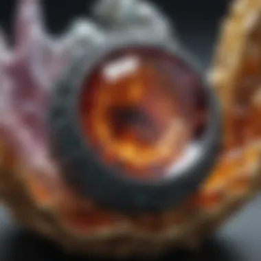 Intricate Internal Structures of Gemstones Close-up of a sparkling gemstone revealing its intricate internal structure