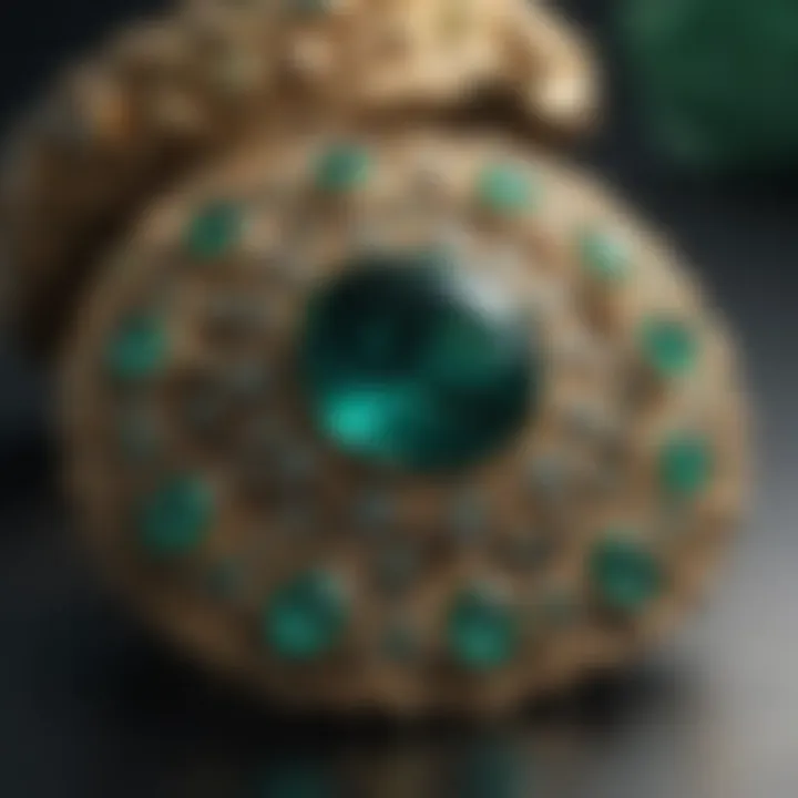 Elegant jewelry pieces adorned with emeralds, highlighting their aesthetic appeal.