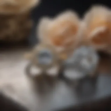 Engagement rings displayed in an elegant setting