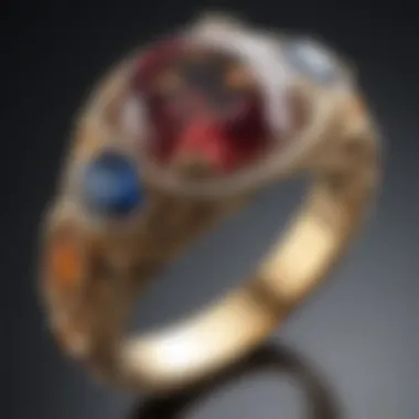 Artisan-crafted engagement ring featuring unique gemstone settings