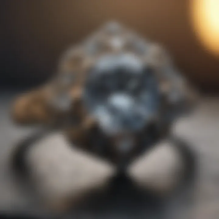 Intricate vintage-style engagement ring with ornate details