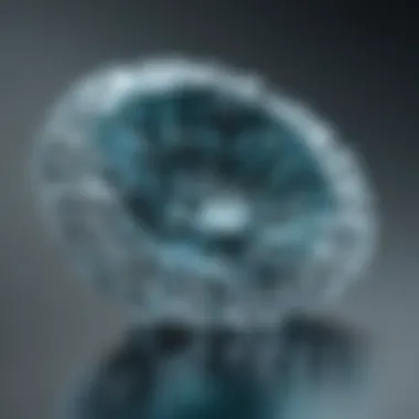 Detailed image of aquamarine cut highlighting its brilliance