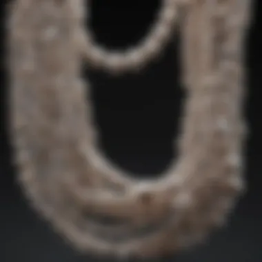 A close-up of different types of pearls used in jewelry