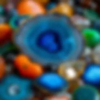The Vibrant Color Spectrum of Agate A vibrant display of agate stones in an array of colors.