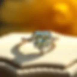 Elegant heart cut diamond ring on display