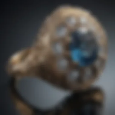 An elegant vintage style ring adorned with intricate detailing