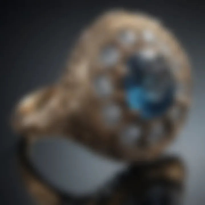 An elegant vintage style ring adorned with intricate detailing