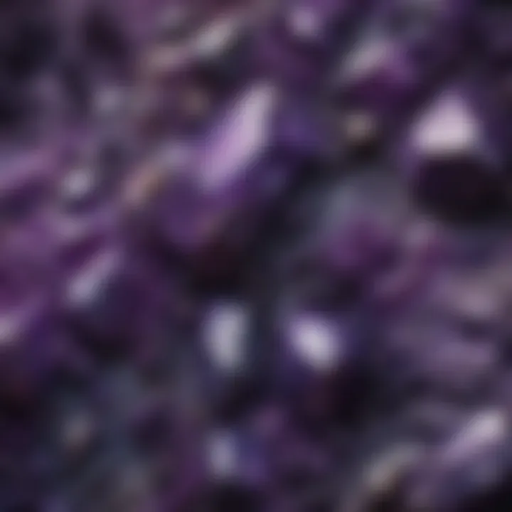 Close-up of charoite showcasing its unique purple hues and patterns