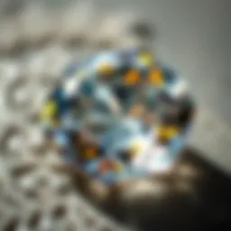Close-up of a sparkling gemstone showcasing its clarity