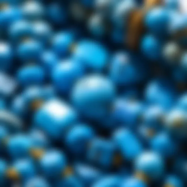A collection of vibrant blue natural stone beads arranged artistically