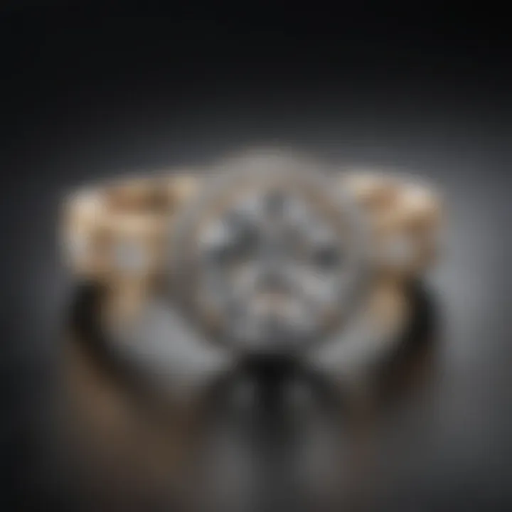 Modern halo diamond ring setting