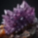 A vibrant cluster of Amethyst crystals showcasing their deep purple hues and natural formations.