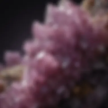 A detailed view of Lepidolite with its unique lilac color and mica inclusions.