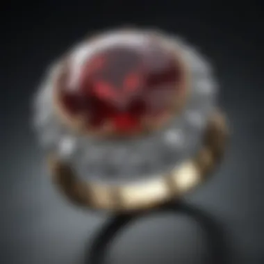 Beautiful alternative gemstone engagement ring with intricate design