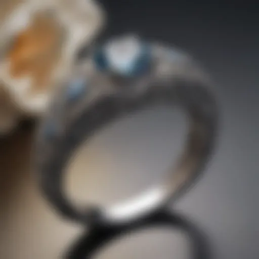 Elegant alternative engagement ring design featuring intricate band work